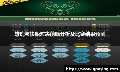 雄鹿与快船对决前瞻分析及比赛结果预测